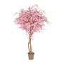 Melocotonero artificial MILTRAUD, troncos naturales, flores, rosa, 275 cm - Fabricado en Italia