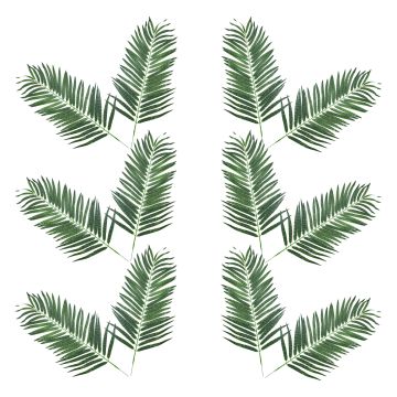 Hoja de coco de plástico CHESTER, ancha, 12 piezas, 105cm