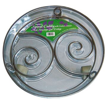 Bandeja redonda para macetas DUNIK de plástico, con motivo de ruedas, gris, 9cm, Ø32cm