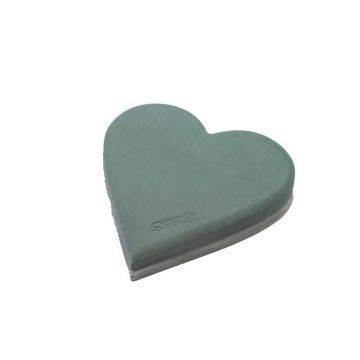 OASIS® Masa para flores secas corazón, decoración para bodas, base de espuma rígida EcoBase, verde, 30 x 29 x 4,5 cm