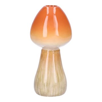 Jarrón seta de cerámica RADOMILA, naranja-beige, 16cm, Ø7,5cm