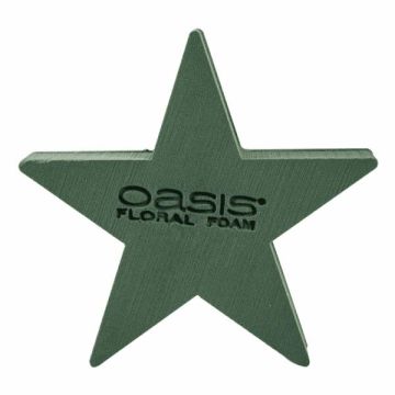 OASIS® Espuma para flores secas estrella, base de madera Bioline, verde, 40 x 40 x 5,5 cm