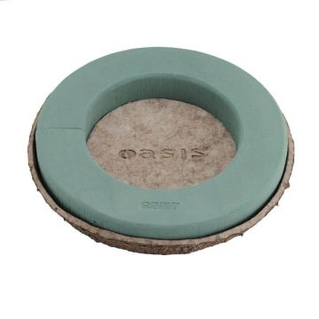 OASIS® Esponja para flores, bandeja de papel reciclado Biolit, verde, 5,5 cm, Ø 36 cm