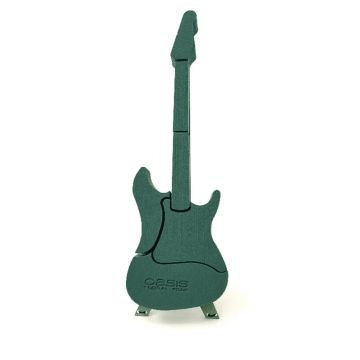 OASIS® Espuma húmeda para flores, guitarra eléctrica, base de madera Bioline, soporte de madera, verde, 80 x 25 x 6 cm
