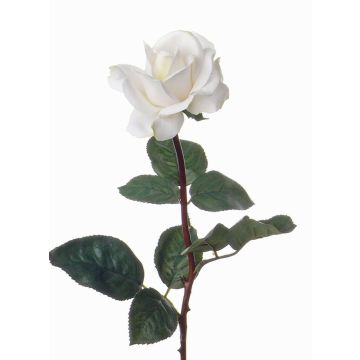 Rosa artificial AMELIE, blanco, 70cm, Ø8cm