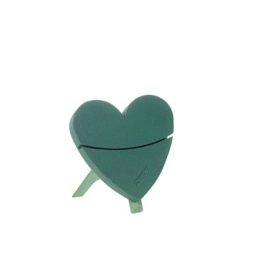 OASIS® Espuma húmeda corazón, decoración para bodas, base de madera Bioline, soporte de madera, verde, 30 x 28 x 4,5 cm