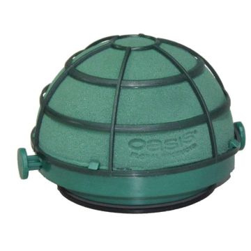 OASIS® Espuma húmeda para coches de cortejo, decoración para bodas, base de plástico, rejilla, con ventosa, verde, 6,5 cm, Ø 11,5 cm