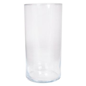 Lámpara de mesa SANYA OCEAN, cristal, cilíndrica, transparente, 30 cm, Ø 15 cm