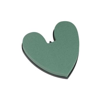 OASIS® Espuma húmeda Ideal corazón, decoración para bodas, base de plástico, gancho para colgar, verde, 16,5 x 16 x 3 cm
