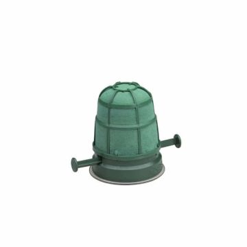 OASIS® Masa para flores frescas para desfiles de coches, decoración de bodas, base de plástico, rejilla, con ventosa, verde, 10 cm, Ø 8 cm