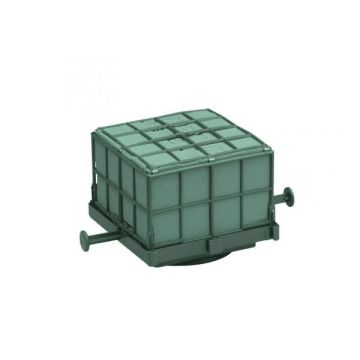 OASIS® Espuma húmeda para coches, decoración de bodas, base de plástico, rejilla, ventosa, verde, 11 x 11 x 9 cm