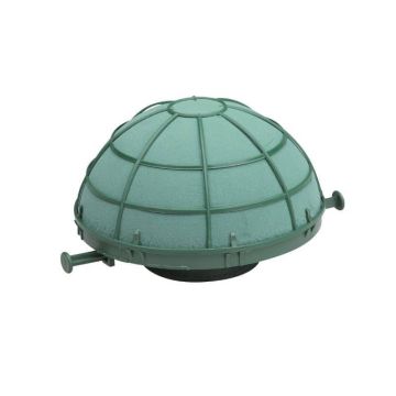 OASIS® Masa para flores frescas para desfiles de coches, decoración de bodas, base de plástico, rejilla, con ventosa, verde, 13 cm, Ø 20 cm