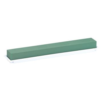 OASIS® Espuma húmeda rectangular para arreglos florales, en bandeja de compuesto de papel, verde y blanco, 48 x 9 x 5 cm