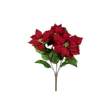 Flor artificial estrella de Navidad WALERIA en varilla, roja, 50 cm