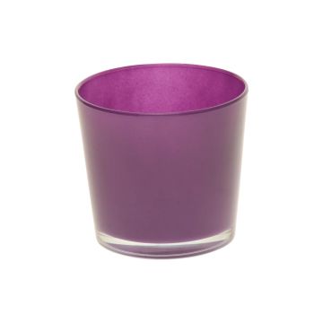 Jardinera ALENA, cristal, morado oscuro, 9,5cm, Ø11,5cm