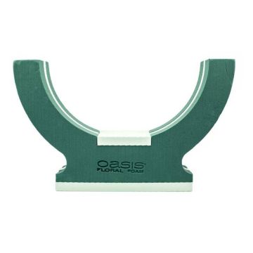 OASIS® Esponja húmeda para arreglos florales con base para urnas, floristería funeraria, base de espuma rígida de poliestireno, soporte de madera, verde, 47 x 10 x 29 cm