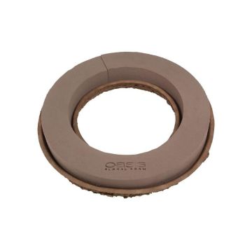 OASIS® Masa para flores frescas Corona, NatureSource 20 % materias primas de origen biológico, Biolit papel reciclado, marrón, 6cm, Ø44,5cm