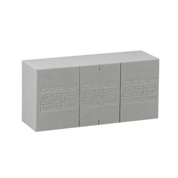 OASIS® Musgo para flores artificiales para ladrillos, con líneas de corte, gris, 23 x 11 x 7,5 cm