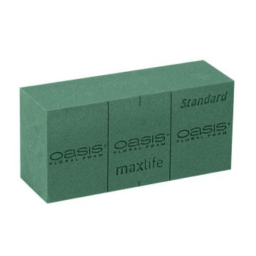 OASIS® Standard Maxlife masa para flores artificiales con líneas de corte, verde, 23 x 11 x 7,5 cm