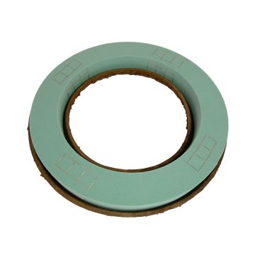 OASIS® Espuma húmeda Corona, espuma pulida firme, para flores secas/frescas, bandeja de papel reciclado Biolit, verde, 5,5cm, Ø39cm