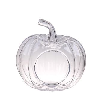 Terrario de plantas de cristal KADINA, forma de calabaza, transparente, 16cm, Ø19cm