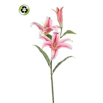 Lirio tigre artificial KRAWEL, Eco Collection, rosa-rosa, 85 cm