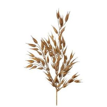 Rama decorativa de avena lisa SNOLHE con espigas, marrón, 65 cm