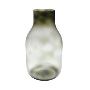 Jarrón de vidrio RAIDON, abombado, verde bosque-transparente, 30 cm, Ø 22 cm