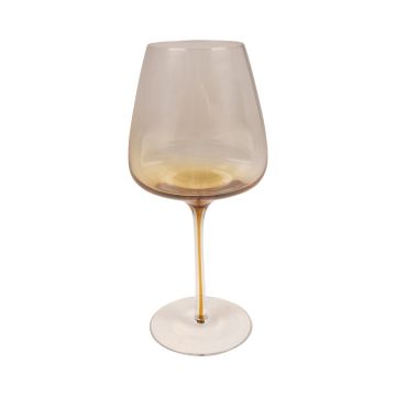 Copa de vino EDELMIRA de vidrio, naranja-marrón-transparente, 23 cm, Ø 10 cm