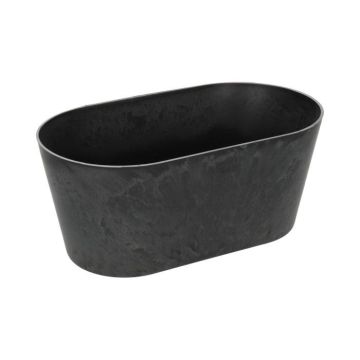 Maceta ovalada LIMANI de plástico, negro, 24 x 13 x 11 cm Maceta ovalada LIMANI de plástico, negro, 24 x 13 x 11 cm