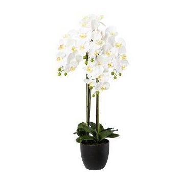 Orquídea Phalaenopsis artificial UKERNA en maceta de resina, blanca, 100 cm