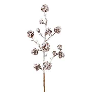 Rama artificial de abeto JORFEN con piñas, nevada, blanco-marrón, 60 cm