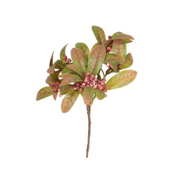 Arbusto de laurel artificial KAMINA con bayas, varilla, verde-rosa, 20 cm