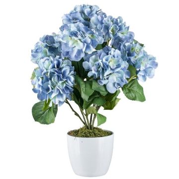 Flor artificial Hortensia VITROS en maceta decorativa, azul, 50 cm