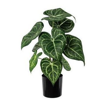 Planta artificial Anthurium KURMA, verde y blanco, 35 cm