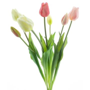 Ramo de tulipanes artificiales Mix LONA, crema-rosa-fucsia, 45 cm, Ø 20 cm