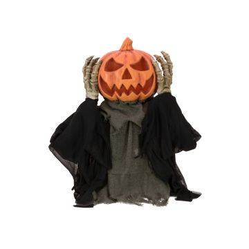 Calabaza zombi para decoración de Halloween DOMINICUS, función sonido y movimiento, LEDs, 62cm