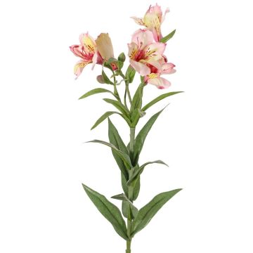 Ramita decorativa de alstroemeria AUBERTA, rosa-rosa-amarilla, 75 cm, Ø 6 cm