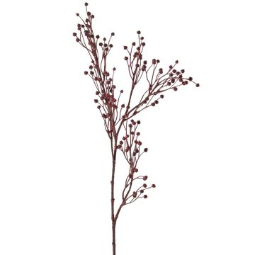 Rama decorativa de lino QUOLL con espigas, rojo burdeos, 65 cm