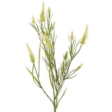 Rama decorativa de trébol artificial EUTIN con flores, blanco-verde, 80 cm