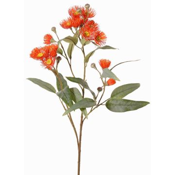 Rama de eucalipto artificial WANARA con flores, naranja, 100 cm Rama de eucalipto artificial WANARA con flores, naranja, 100 cm