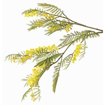 Rama decorativa de mimosa BRANAU con flores, amarilla, 80cm, Ø0,5cm