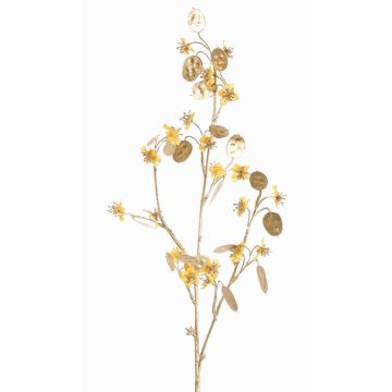 Rama de lunaria de satén artificial PINDUS con flores, amarillo y dorado, 85cm Rama de lunaria de satén artificial PINDUS con flores, amarillo y dorado, 85cm