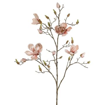 Rama de magnolia artificial de terciopelo JACKA, rosa, 105 cm