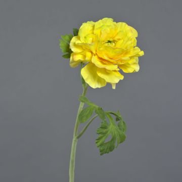 Flor artificial ranúnculo KRISTY, amarillo, 60 cm, Ø 10 cm