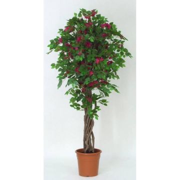 Bougainvillea artificial INGTRAUD, troncos reales, flores, rosa, 200 cm - Fabricado en Italia