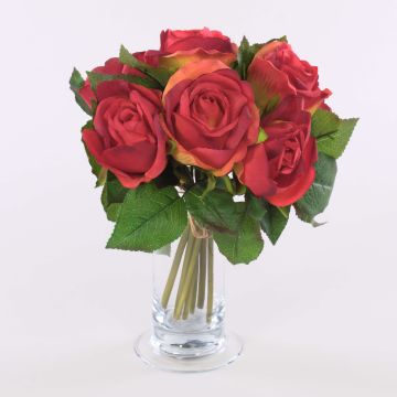Ramo artificial de rosas JASCHA, rojo, 25cm, Ø25cm