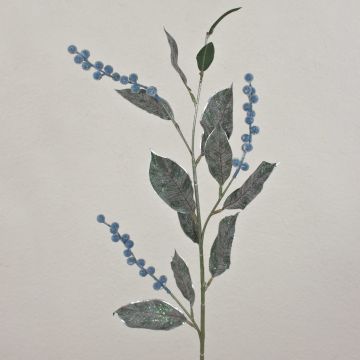 Rama de bayas artificial ELYSA, helada, azul, 75cm