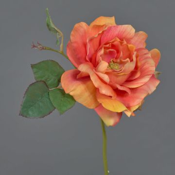 Rosa silvestre artificial OCTAVIA, naranja, 20cm, Ø12cm