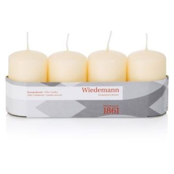 Corona de Adviento con velas JENARO, 4 unidades, bizcocho, 8 cm, Ø 5 cm, 18 h - Fabricado en Alemania